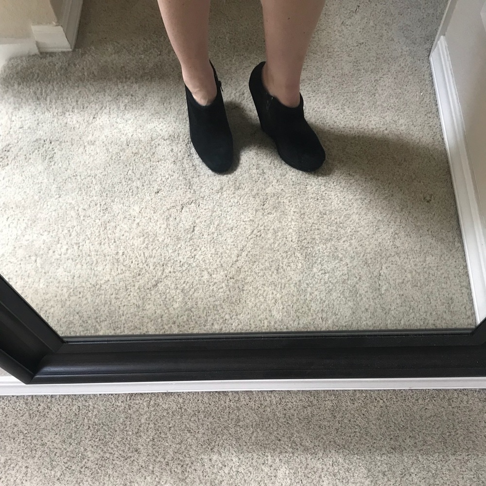 Trouve wedge booties in suede